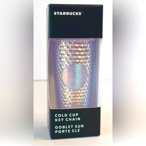 Starbucks Summer 2023 Mini Studded Iridescent Cold Cup Ornament Key Chain - NIB